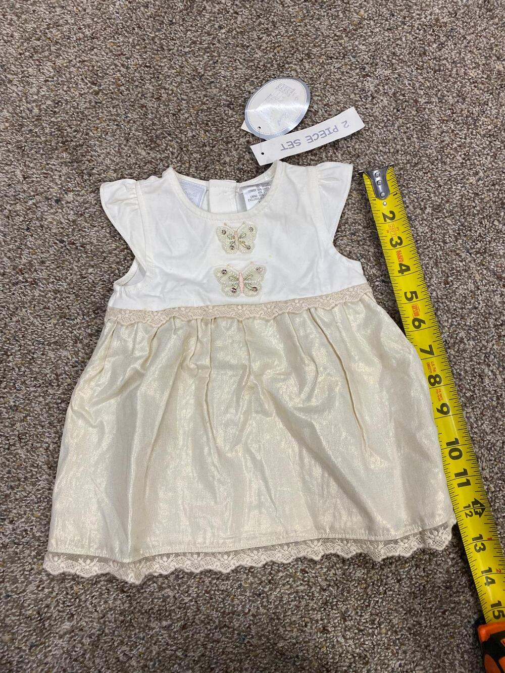 Koala Baby Boutique Ivory Butterfly Dress 3 6M New